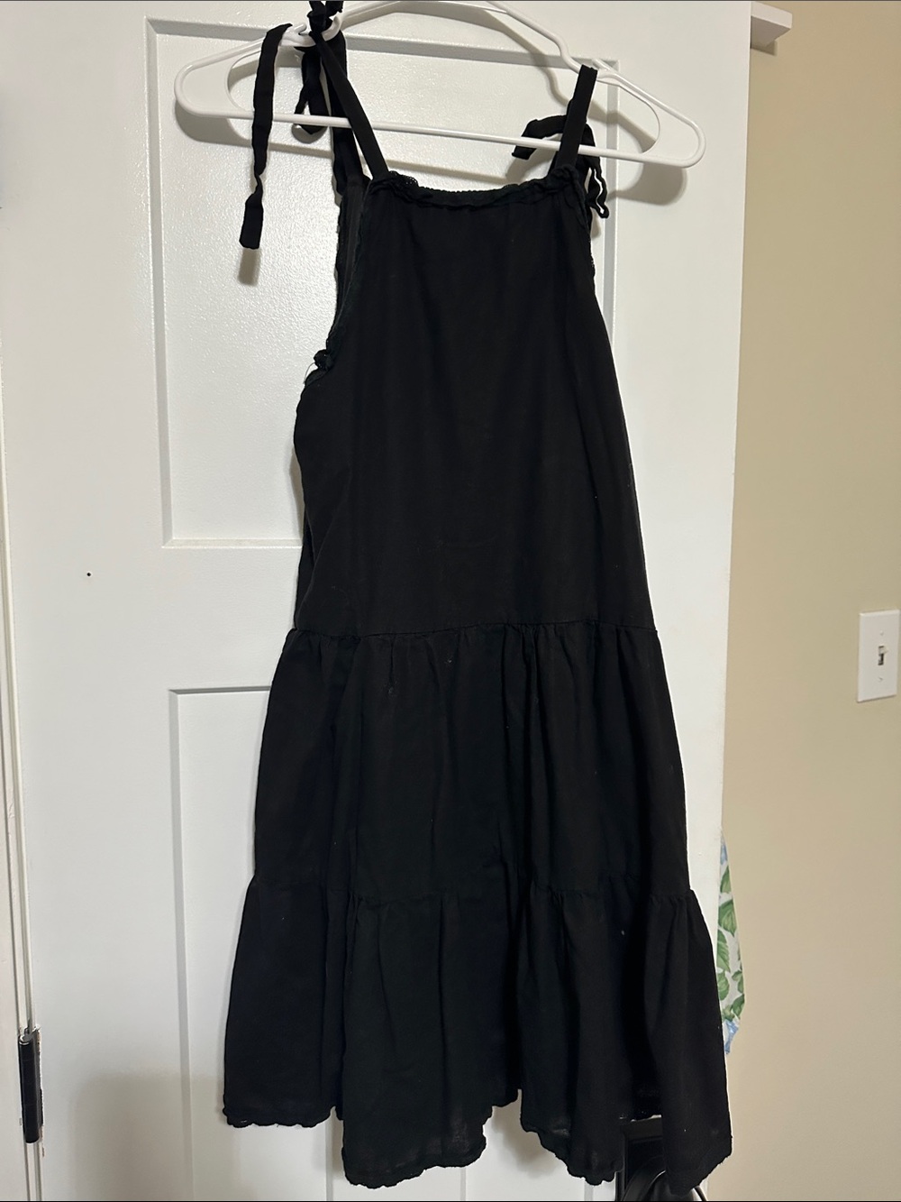 Lace trim black baby doll dress boutique
